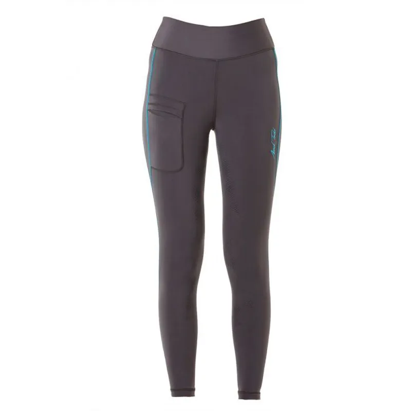 Mark Todd Ladies Winter Riding Leggings - Anthracite/Petrol-1