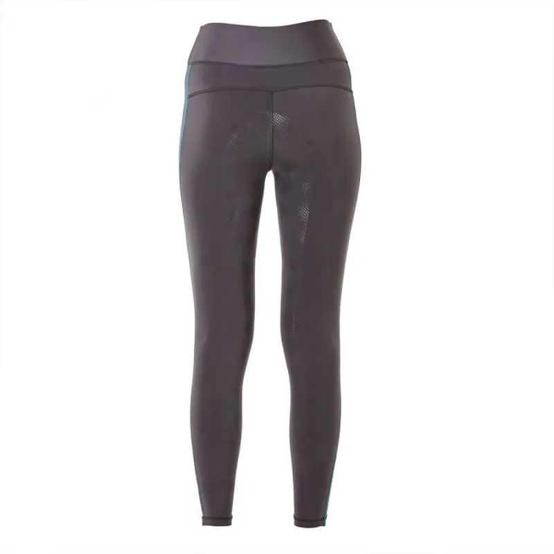 Mark Todd Ladies Winter Riding Leggings - Anthracite/Petrol-2