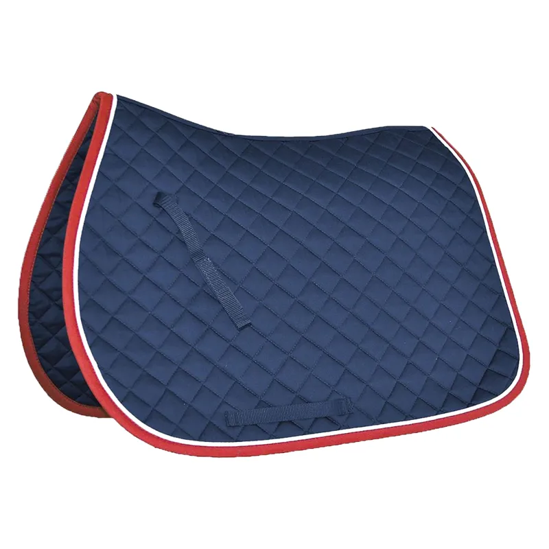 Mark Todd Piped Saddlepad - Navy/Red/White - Full