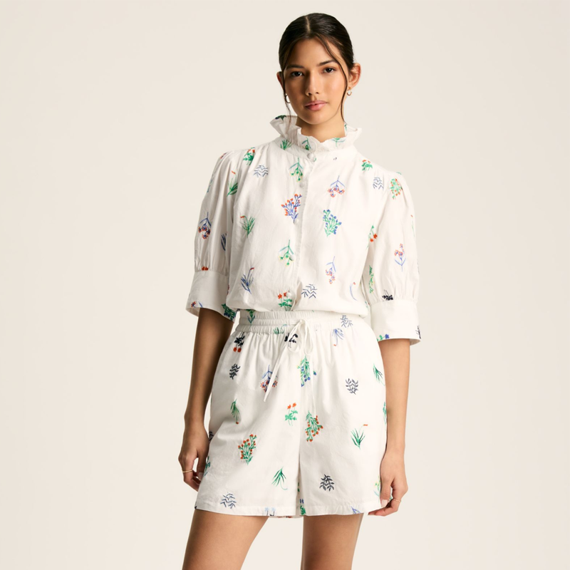 Joules Ladies Iris Embroidered Blouse - Meadow-1