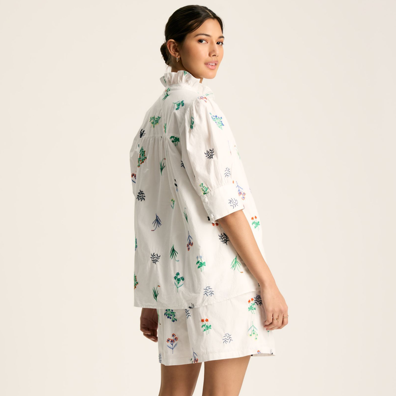 Joules Ladies Iris Embroidered Blouse - Meadow-2