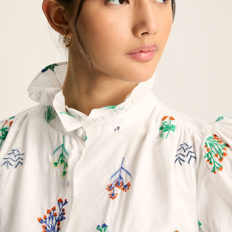Joules Ladies Iris Embroidered Blouse - Meadow-5