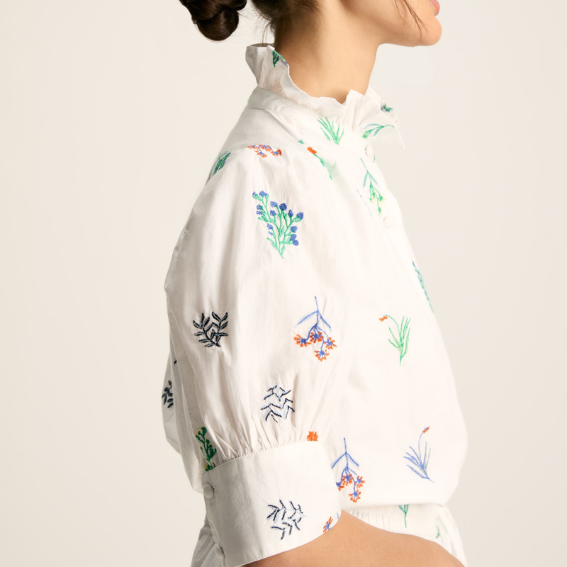 Joules Ladies Iris Embroidered Blouse - Meadow-3