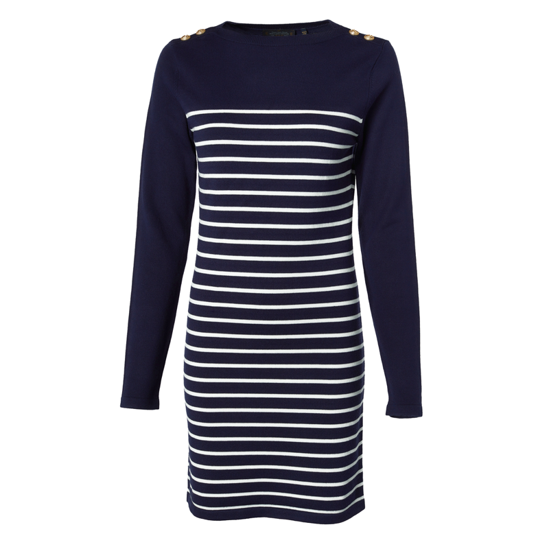 Holland Cooper Natalia Mini Dress - Ink Navy Stripe-4
