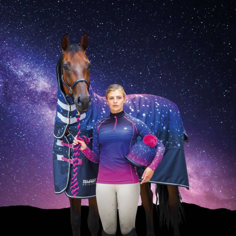 Shires Tempest Original 200 Combo Turnout Rug - Pink Nebular-1