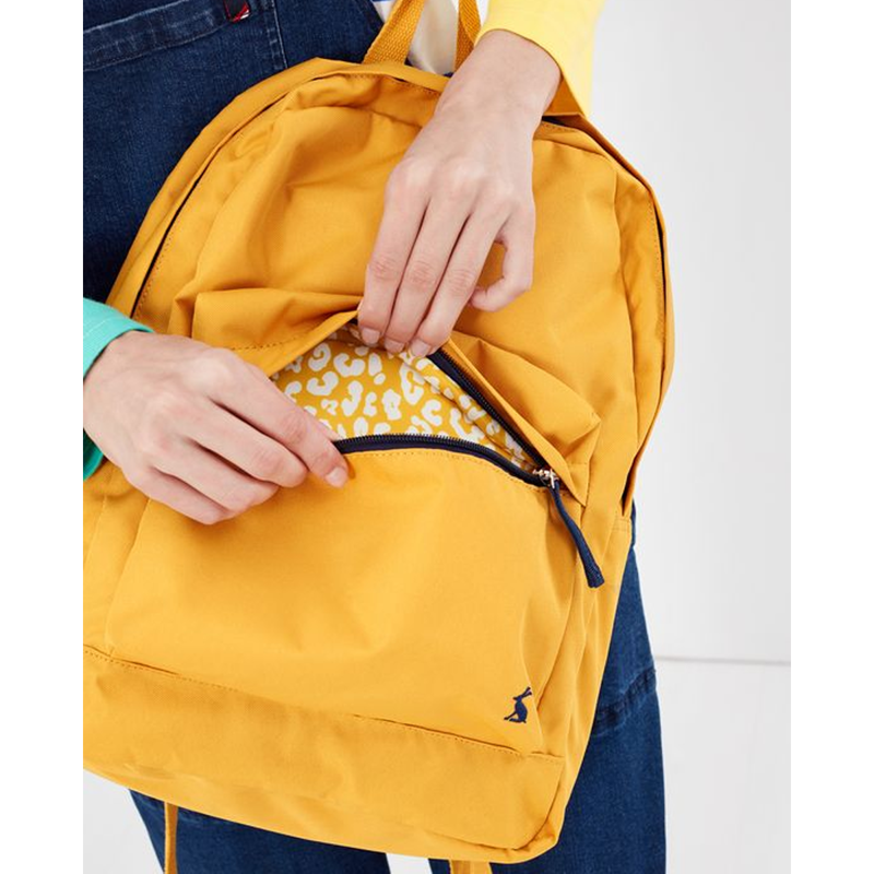 Joules Nevis Basic Rucksack - Gold Bee Leopard-2