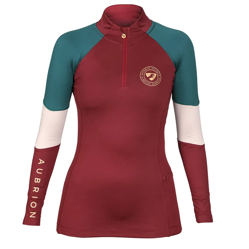 Aubrion Newbury Long Sleeve Base Layer- Wine