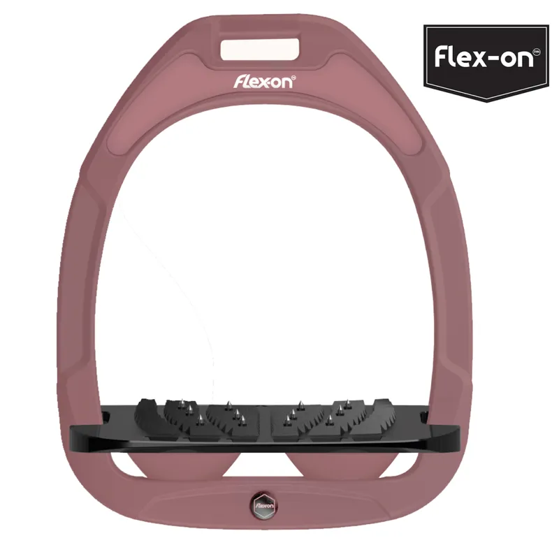 Flex-On Green Composite Stirrup - Inclined Ultra Grip - Old Pink