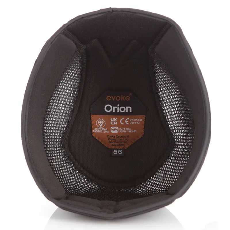 Evoke Orion Removeable Crown Padded Helmet Liner - Black