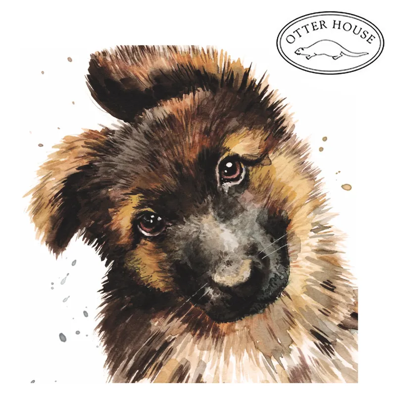 Puppy Dog Eyes Greetings Card - German Shepherd