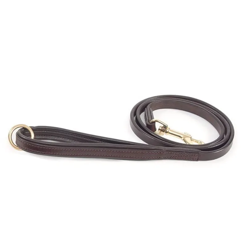 Shires Padded Leather Dog Lead - Brown
