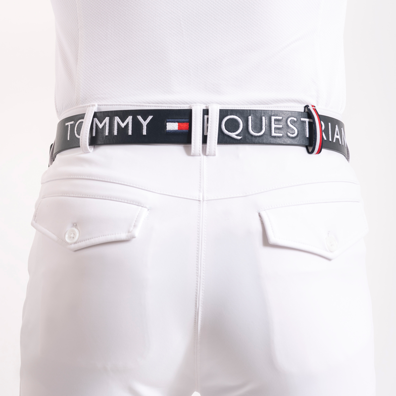 Tommy Hilfiger Unisex Palermo Faux Leather Embroidered Belt - Desert Sky-1