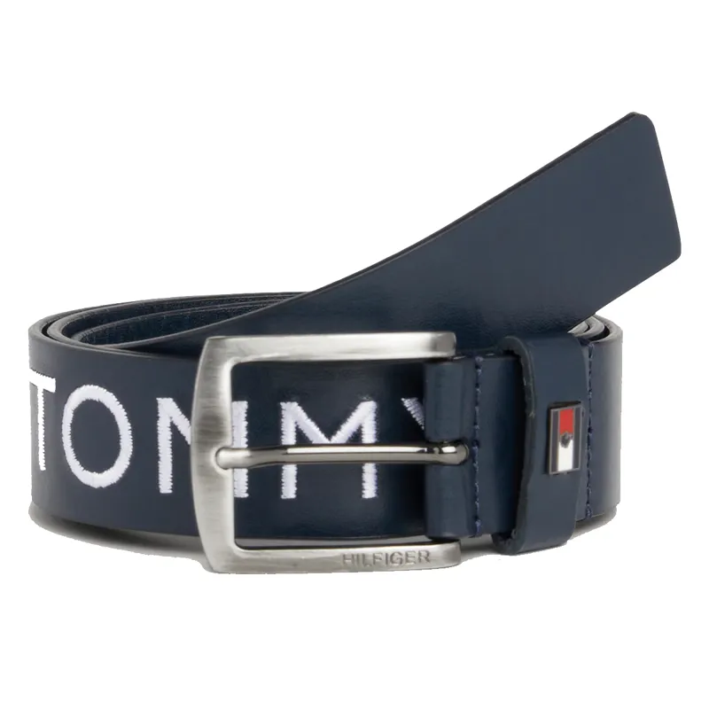 Tommy Hilfiger Unisex Palermo Faux Leather Embroidered Belt - Desert Sky