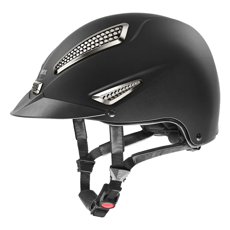 Uvex Perfexxion II Chrome Riding Hat - Black Mat