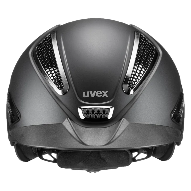 Uvex Perfexxion II Chrome Riding Hat - Black Mat-1