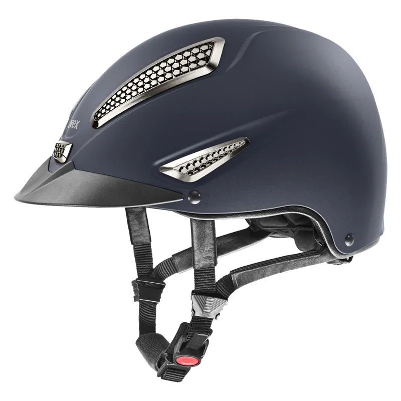 Uvex Perfexxion II Chrome Riding Hat - Navy Mat