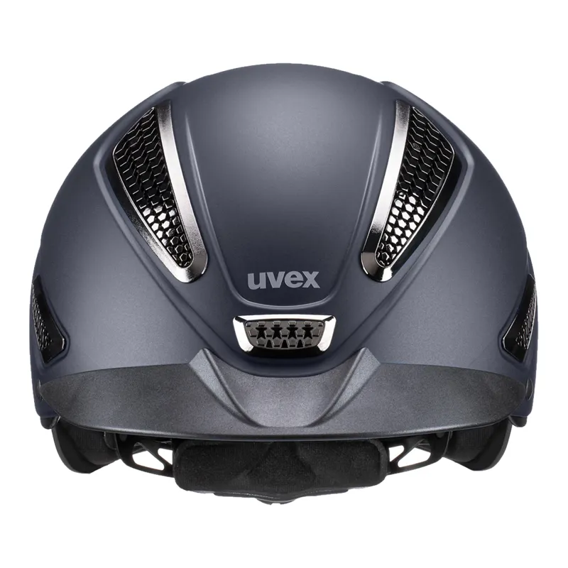Uvex Perfexxion II Chrome Riding Hat - Navy Mat-1