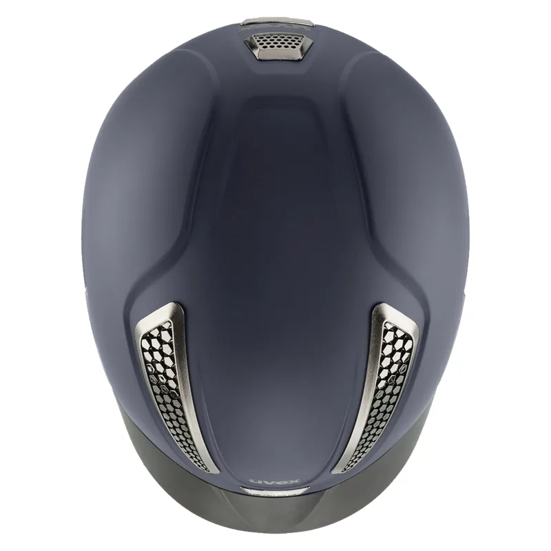 Uvex Perfexxion II Chrome Riding Hat - Navy Mat-2