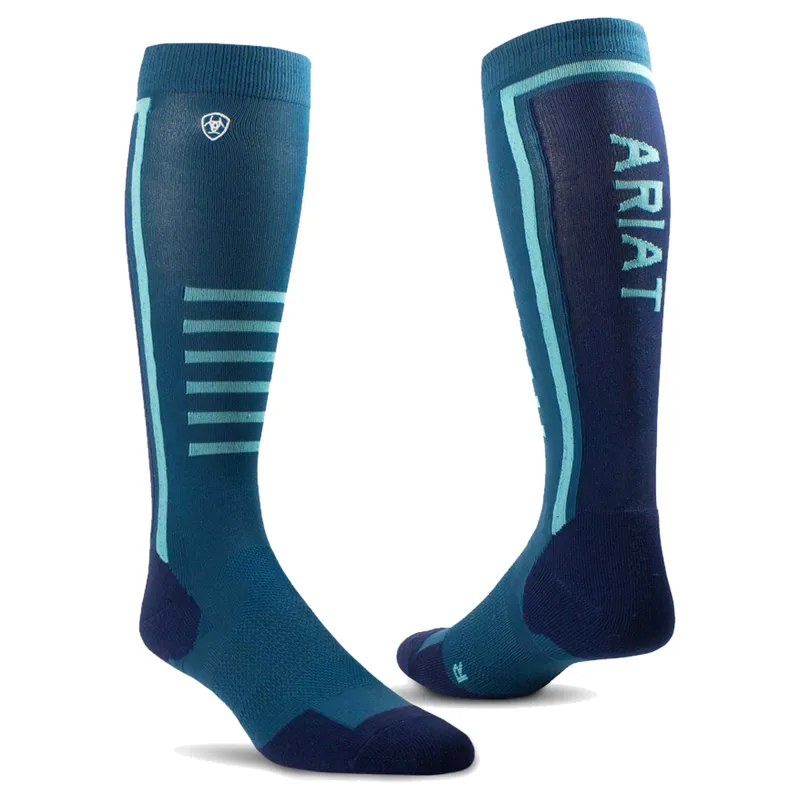 Ariat Tek Slimline Performance - Socks Saxony Blue/Blue Opal