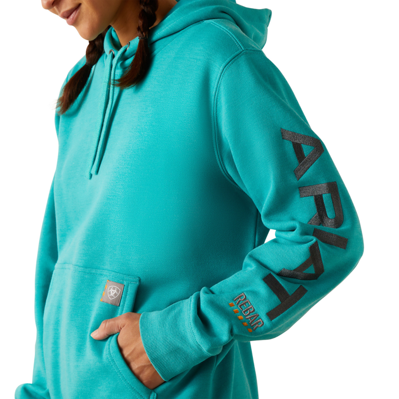 Ariat Women's Rebar Graphic Hoodie - Latigo Bay Heather-2