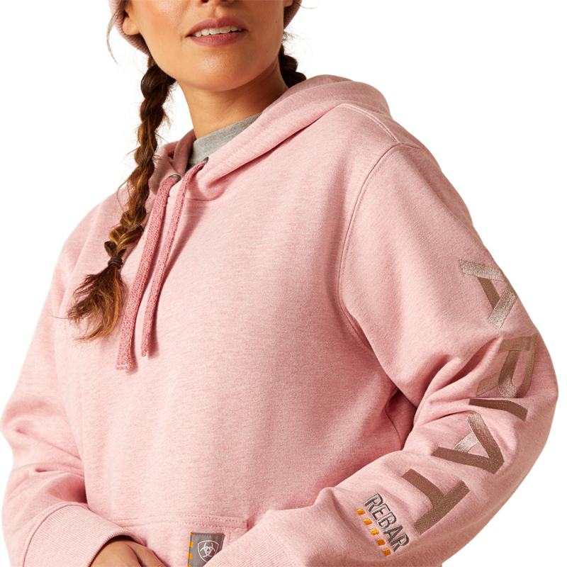 Ariat Women's Rebar Graphic Hoodie - Mauveglow Heather-2