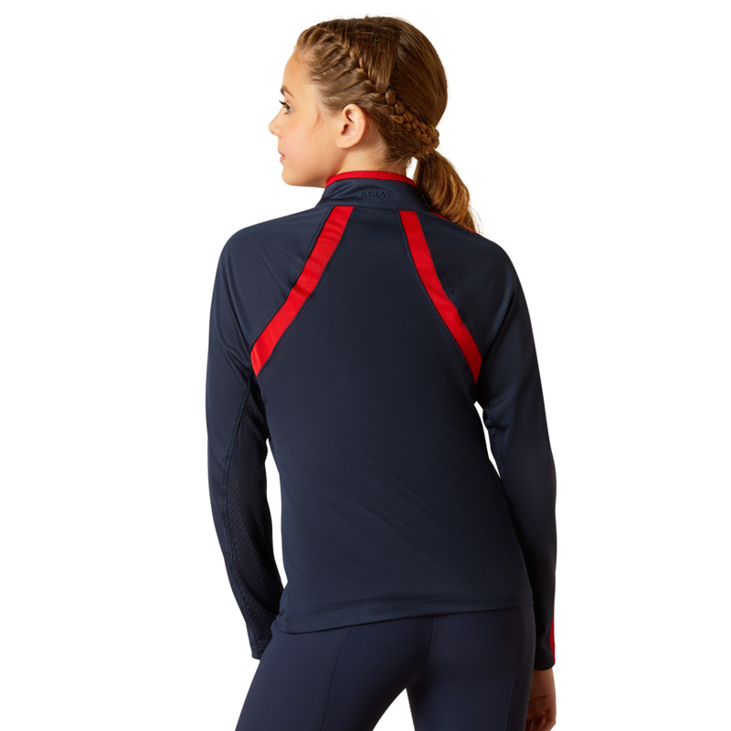 Ariat Youth Sunstopper 3.0 Base Layer - Navy/Red-1