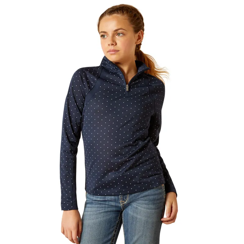 Ariat Youth Sunstopper 3.0 Base Layer - Navy Dot