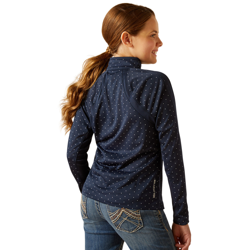 Ariat Youth Sunstopper 3.0 Base Layer - Navy Dot-1