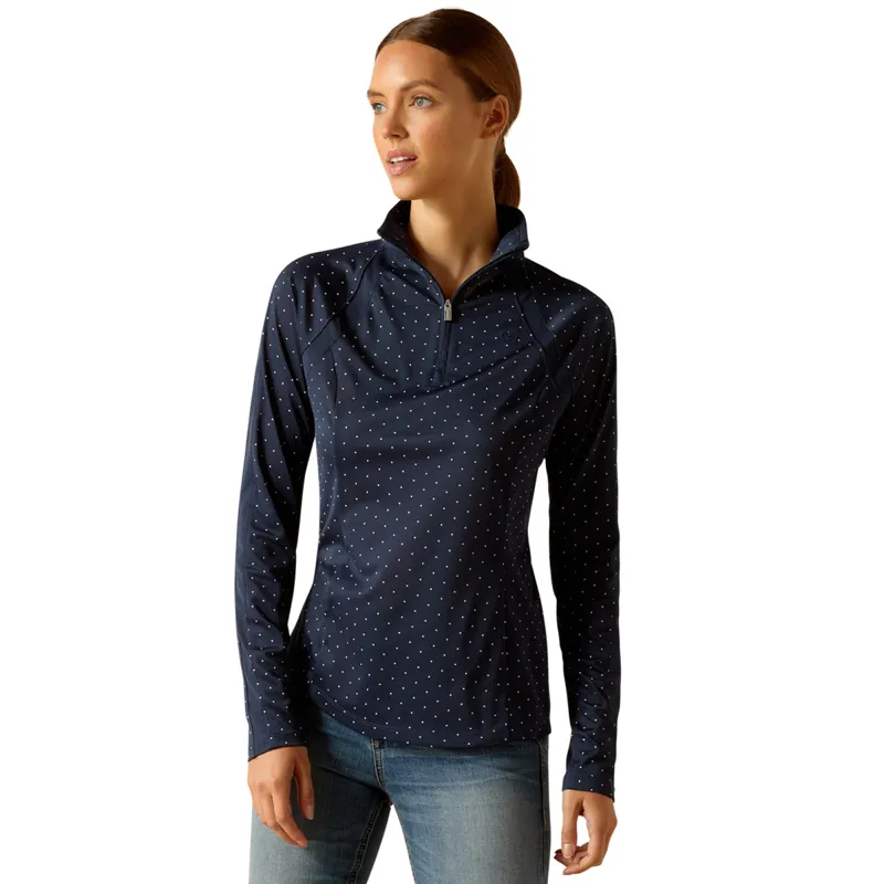 Ariat Women's Sunstopper 3.0 Base Layer - Navy Dot
