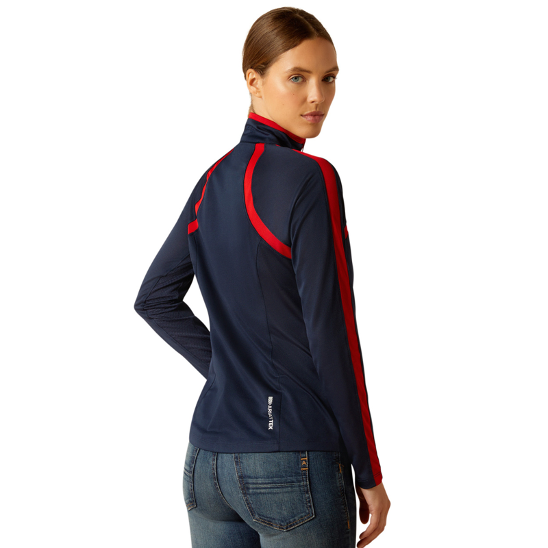 Ariat Women's Sunstopper 3.0 Base Layer - Navy/Red-1