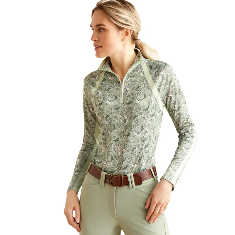 Ariat Women's Sunstopper 3.0 Base Layer - Green Baroque