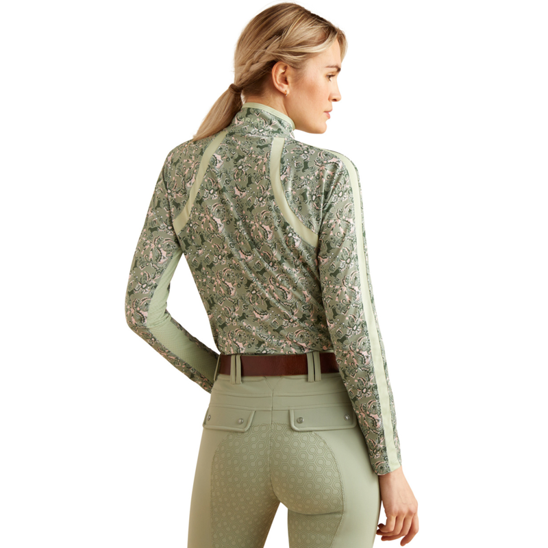 Ariat Women's Sunstopper 3.0 Base Layer - Green Baroque-1