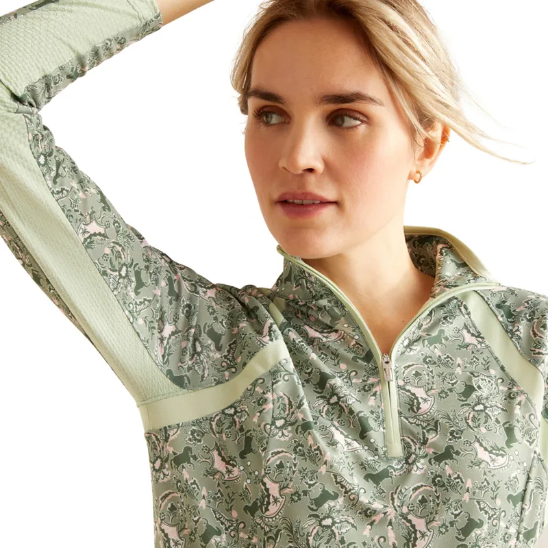 Ariat Women's Sunstopper 3.0 Base Layer - Green Baroque-2