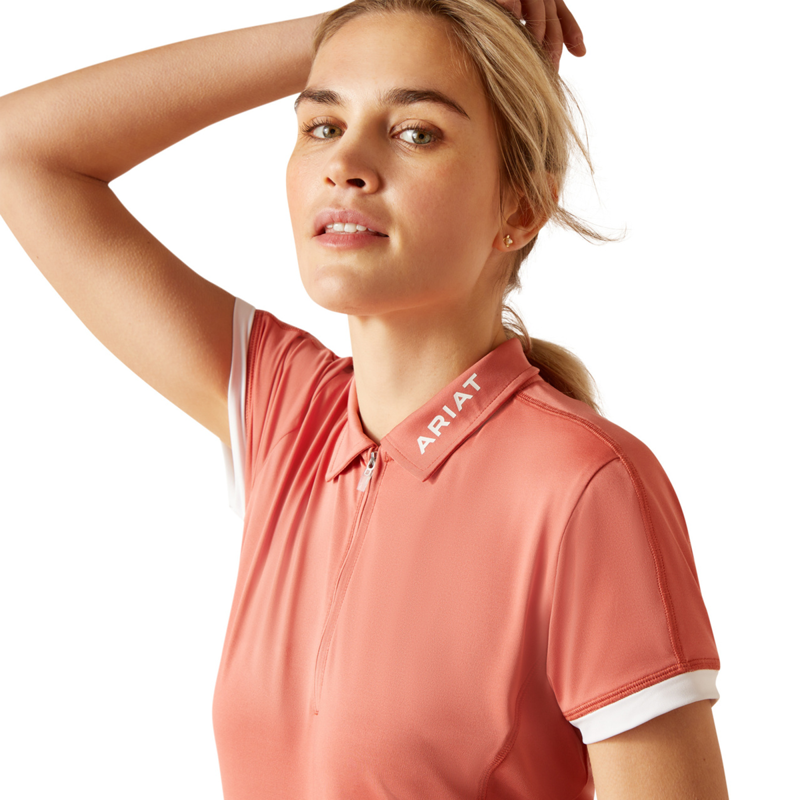 Ariat Women's Bandera 1/4 Zip Polo - Faded Rose-2