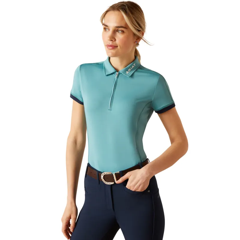 Ariat Women's Bandera 1/4 Zip Polo - Brittany Blue