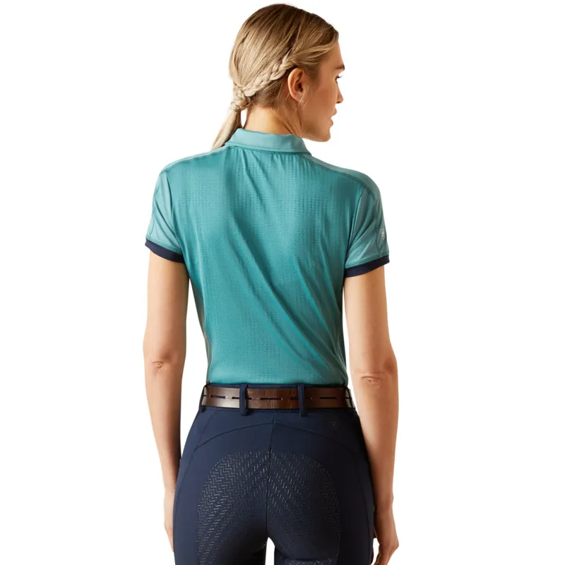 Ariat Women's Bandera 1/4 Zip Polo - Brittany Blue-1