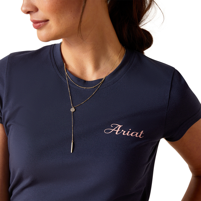 Ariat Women's Pretty Shield T-Shirt - Navy Eclipse-2
