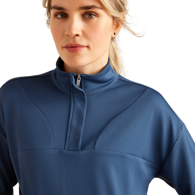 Ariat Women's Breathe 1/2 Zip Sweatshirt - Dark Denim-2