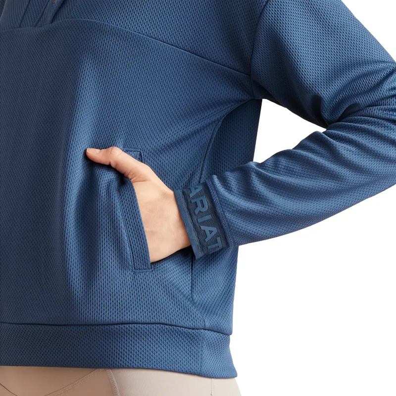 Ariat Women's Breathe 1/2 Zip Sweatshirt - Dark Denim-3