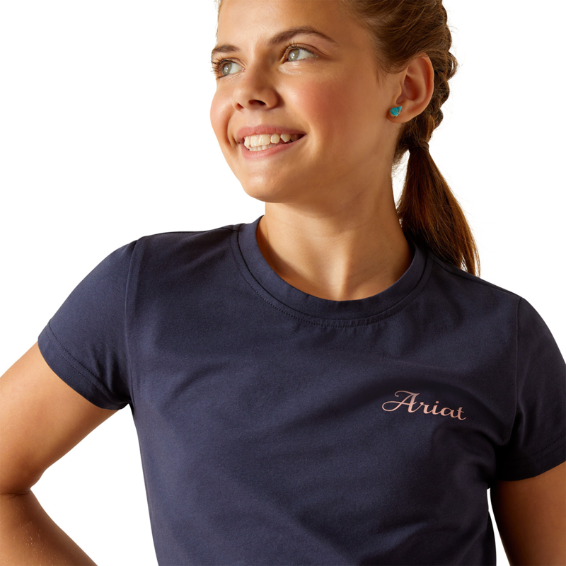 Ariat Youth Pretty Shield T-Shirt - Navy Eclipse-2