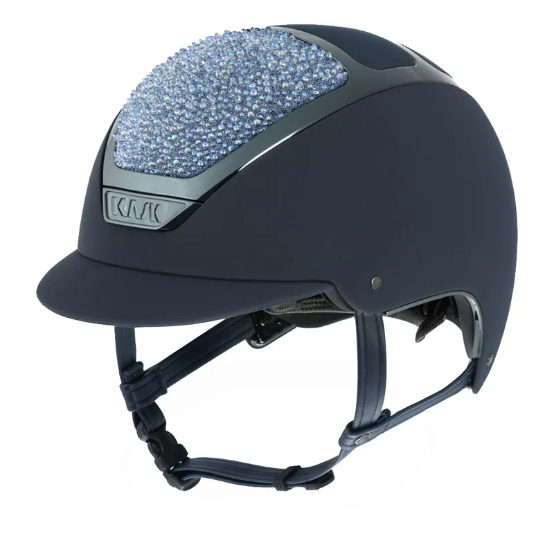 Kask Dogma Chrome Light Swarovski Galuchat Riding Hat - Navy