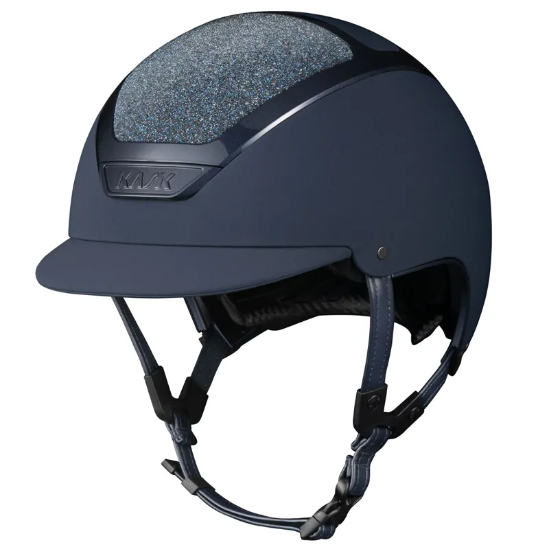 Kask Dogma Chrome Light Swarovski Carpet Without Top Riding Hat - Navy