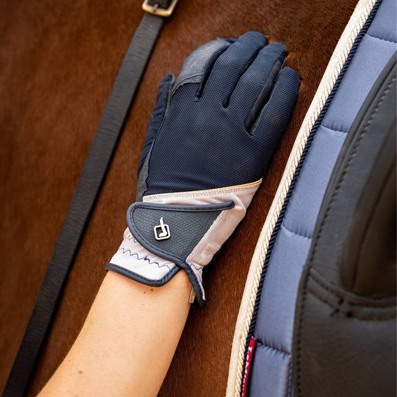 LeMieux Pro Mesh Glove - Apricot/Navy-1