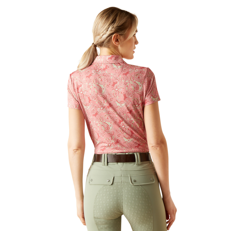 Ariat Women's Motif Polo - Rose Baroque Horse-1