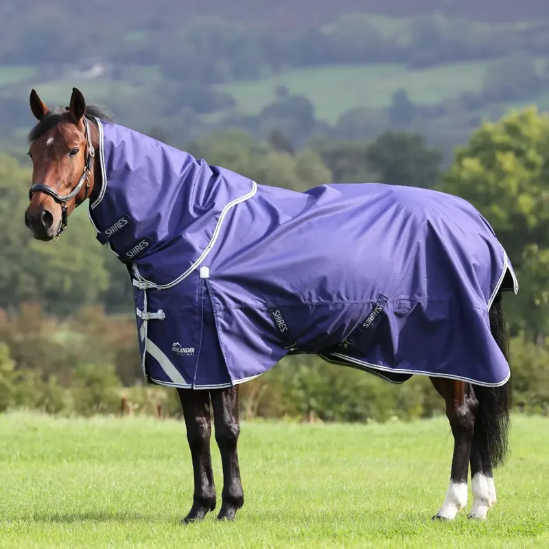 Shires Highlander Original Lite Turnout Rug And Neck Set - Navy