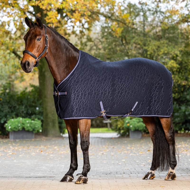 LeMieux Arika Monogram Fleece Rug - Navy-2