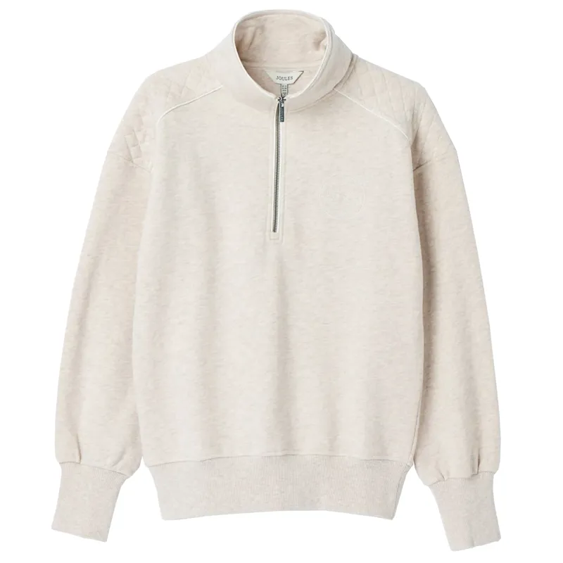 Joules Racquet Ladies Half Zip Sweatshirt - Cream Marl