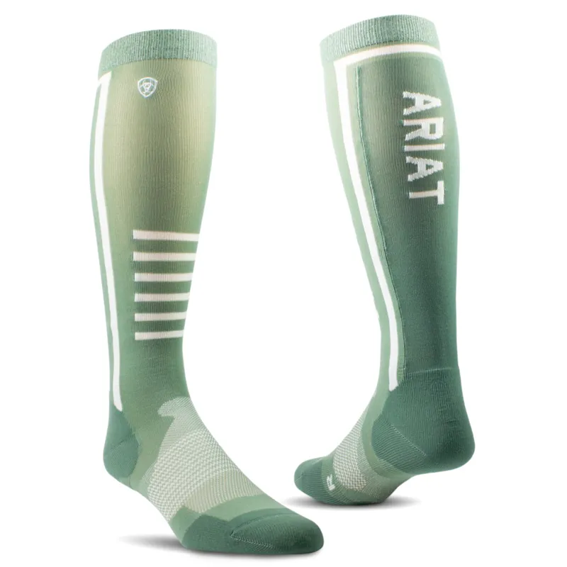 Ariat Ariattek Slimline Performance Socks - Lily Pad/Duck Green