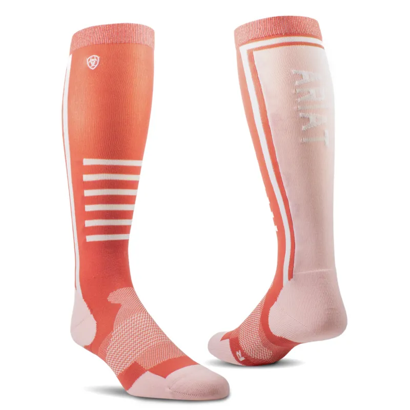 Ariat Ariattek Slimline Performance Socks - Faded Rose/Blush