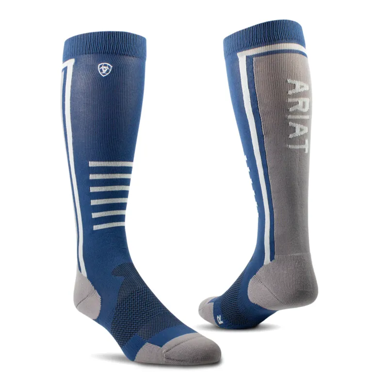 Ariat Ariattek Slimline Performance Socks - Denim/Zinc